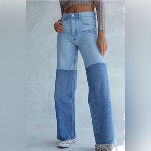 PacSun Light and Dark Blue Flare Jeans